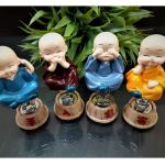 4 Pcs Spring Buddha Monk