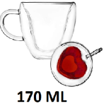 DOUBLE WALL HEART SHAPE TEA CUP (170 ML)