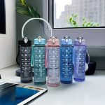 Transparent Motivational Water Bottle (900 ML)