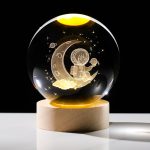 3D Crystal Ball Night Lamp(Astronut ) (6 cm)
