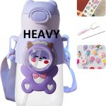 Teddy Water Bottles with Straw