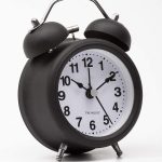 TWIN BELL ALARM CLOCK BLACK WHITE