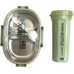 2 COMPARTMENT LUNCH BOX WITH BOTTLE