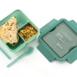 SQUARE LUNCH BOX PLASTIC WITH SPOON