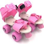 Pink White Roller Skates