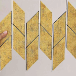 Rectangle Metal Tiles 3d wall paper