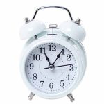 TWIN BELL WHITE CLOCK