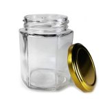HEXAGON  GLASS JAR (250 ML)