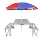 Portable Folding Picnic Table  with Umbrella
