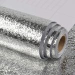 Aluminium Foil Silver Simple Kitchen Stickers Oil Proof  (60*200Cm)