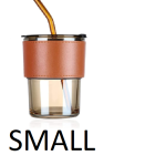 GLASS MUG WITH STRAW AND COVER 400 ML [SMALL SIZE]