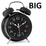 TWIN BELL BLACK CLOCK