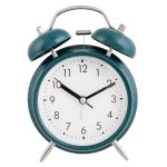 TWIN BELL  MATT GREEN CLOCK SMALL
