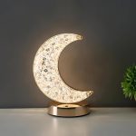 MOON SHAPE USB RECHARGEABLE CRYSTAL LAMP