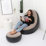 Inflatable Lounge Chair for Adults Flocking Air Couch Sofa