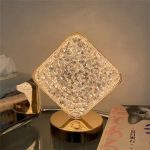 Square Shape USB Rechargeable Crystal Lamp