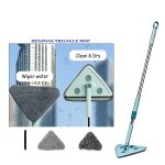Triangle Microfiber Flat Floor Mop with Long Handle