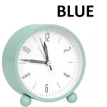 Round Silent Analog Desk Clock blue