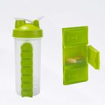 Pill Box Organizer with Water Bottle Protein Shaker