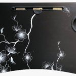 BLACK FLOWER PRINTED LAPTOP TABLE