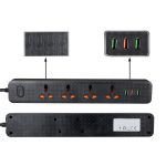 4 Socket and 3 USB Fast Charging Ports