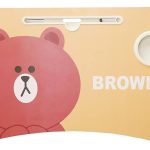 Brown laptop table printed cartoon